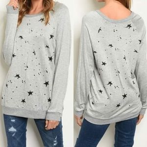 Speckled Star Lightweight Sweatshirt Heather Gray